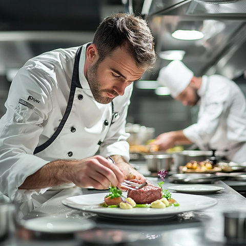 专业厨师品尝米其林星级料理