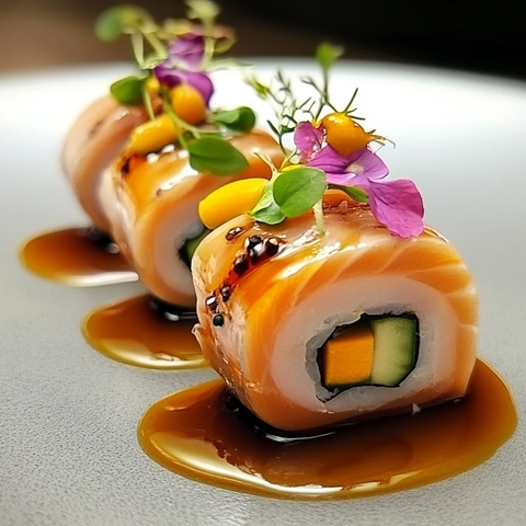 铁板牛肉配蔬菜卷