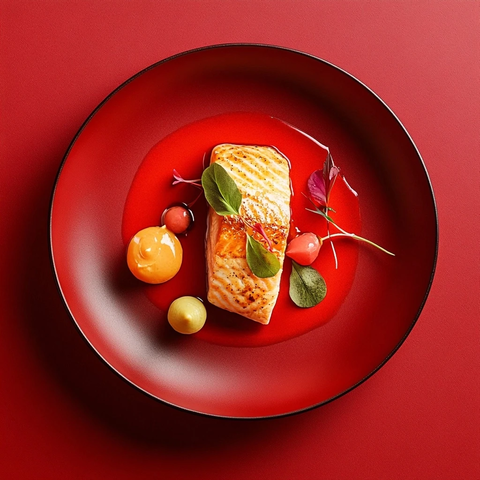 红盘鱼餐与配菜