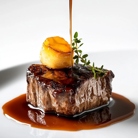 铁板烤牛排焦糖美食摄影