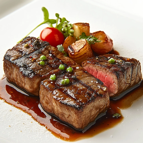 铁板烧牛排焦糖美食