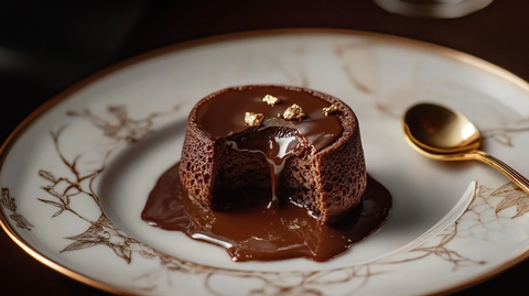 熔岩巧克力蛋糕切片展示