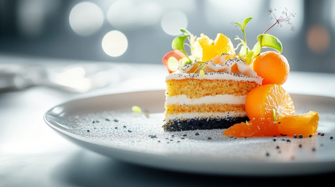 香橙罂粟籽蛋糕美食摄影