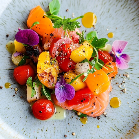 精致摆盘健康餐食