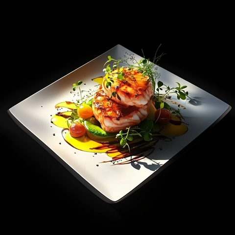 立体光影美食摆盘