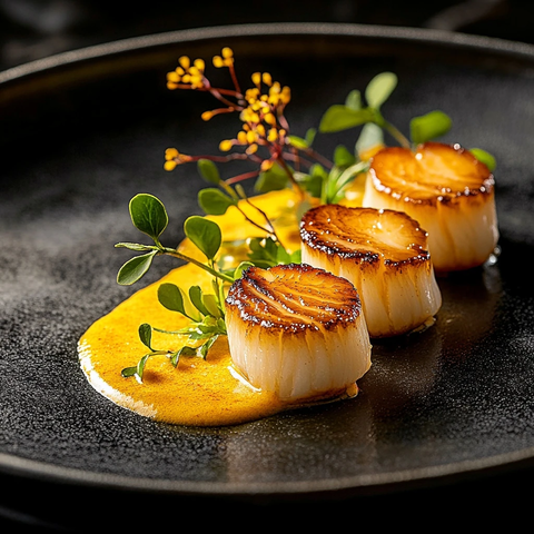 香煎扇贝配藏红花汁