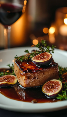 鹅肝配无花果香草酱