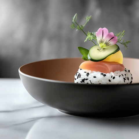 黑白米拼盘不规则造型