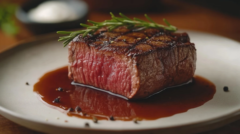 精美牛排搭配浓郁酱汁
