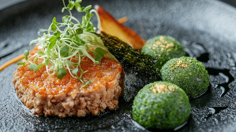 打印鸡肉牛排配海苔脆片