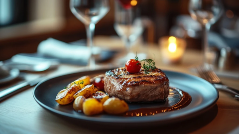 精致餐盘与优雅餐具