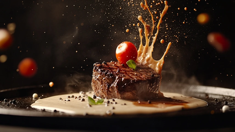 跳跃牛排与融奶油细节