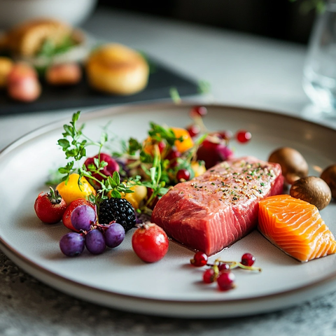 牛肉三文鱼蘑菇沙拉