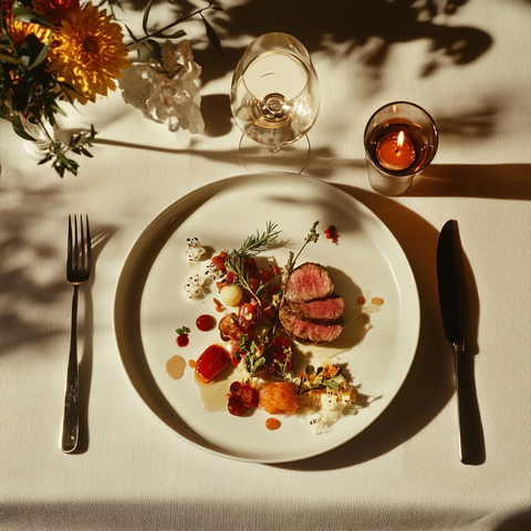 经典晚宴餐桌摆设