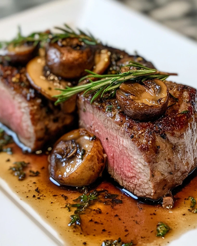 羊排蘑菇馅料特写