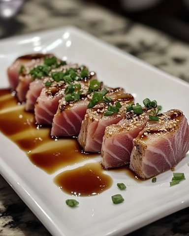 炙烤金枪鱼配酱油芥末