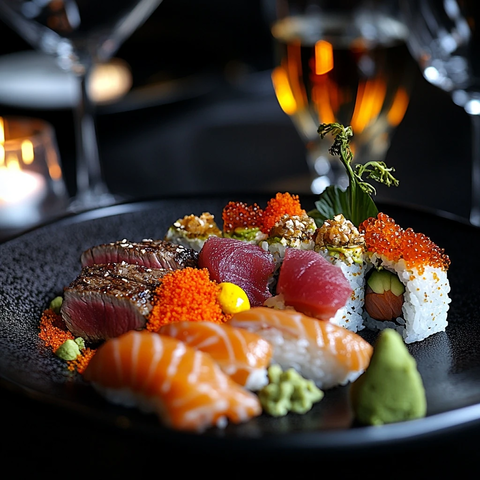 寿司刺身牛排豪华拼盘