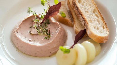 鸡肝酱配面包小洋葱