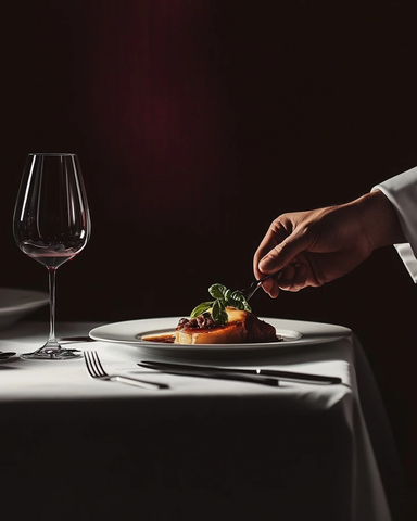 厨师摆盘酒杯背景