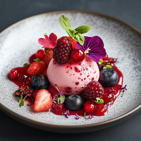 红莓与木槿雪葩搭配