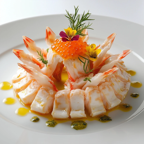雪蟹肉层叠皇冠造型