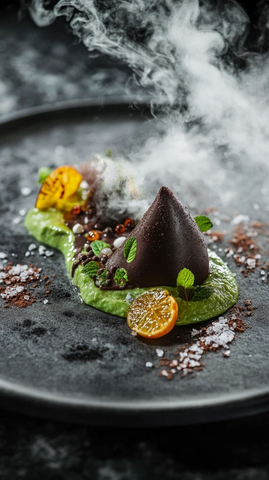 鳄梨巧克力甘纳许搭配抹茶柑橘