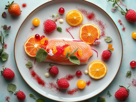 鱼食大餐盘摄影