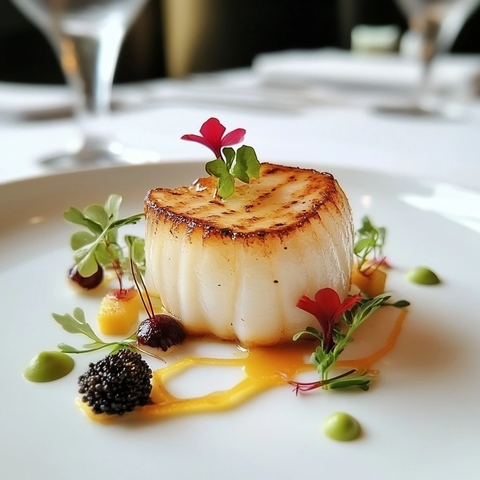 白色盘子上的半导体形状菜肴