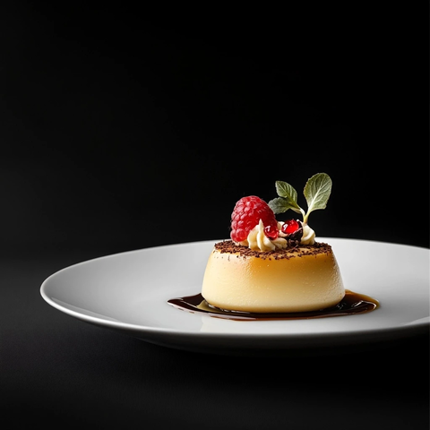 简约现代餐盘甜点特写