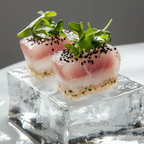 黑芝麻面包裹薄切金枪鱼