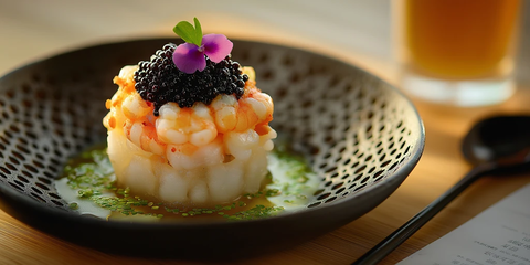 海鲜塔配鱼子酱绿酱