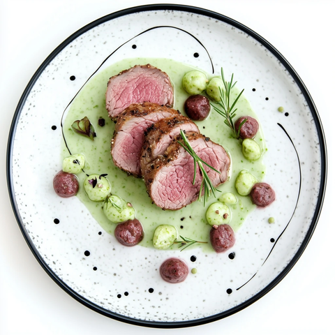 黑色边框餐盘美食摄影