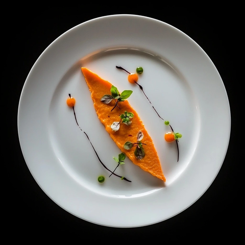 甜薯纯白盘装点精致摆盘