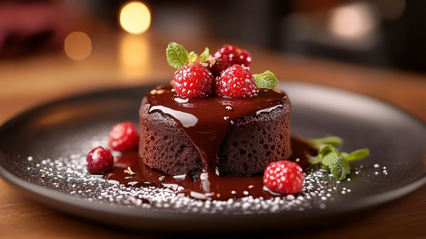 巧克力熔岩蛋糕美食