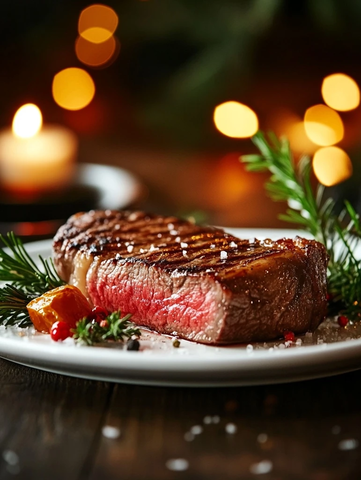 餐厅牛排浅景深美食摄影