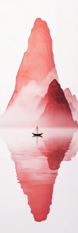 山水倒影小舟轻