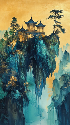 山间高崖上的古建筑