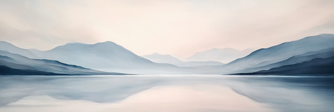 远山淡彩海面抽象画