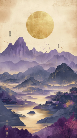 国庆山水风景电商海报