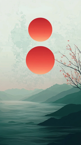 绿叶红花自然壁纸