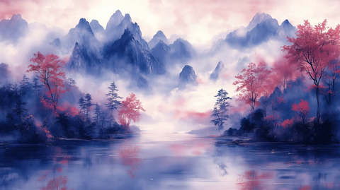 花卉图案细领结水彩画