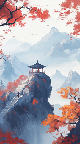 秋日登山云天高