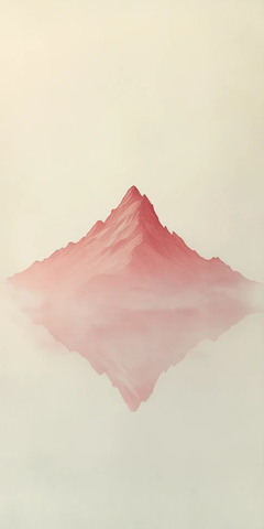 小山峰红墨流畅线条