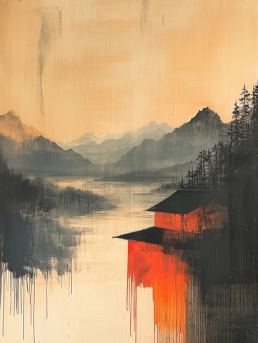 抽象水墨纹理淡雅色调