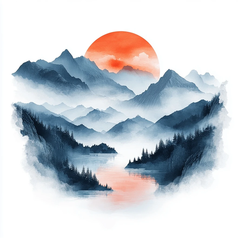 清晨山脉瑜伽静修