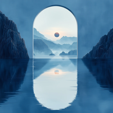 水墨幻境蓝调光影