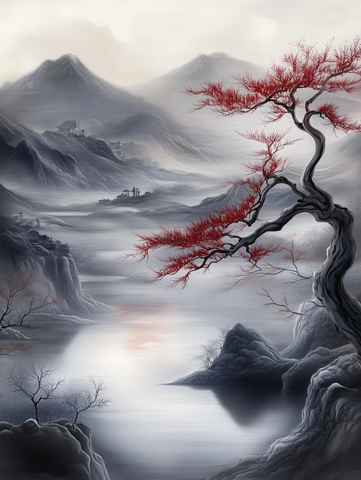 山水画卷层峦叠嶂