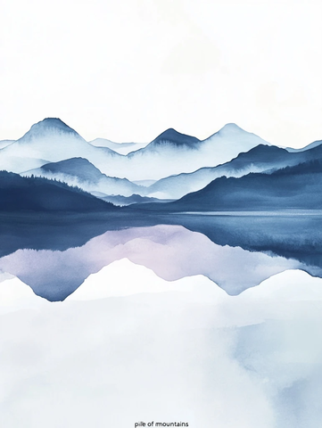 山脉倒影湖水景色