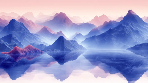 山河与微芯片科技线条