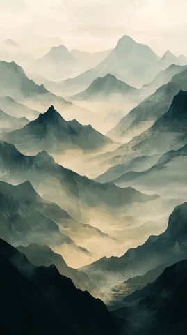 山间雾霾流云图